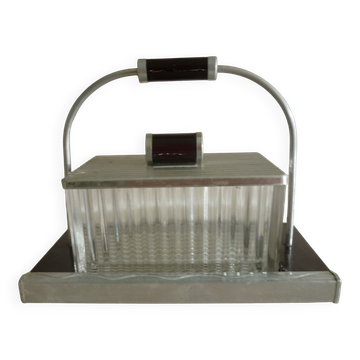 Bonbonnière on art deco mirror tray 1930