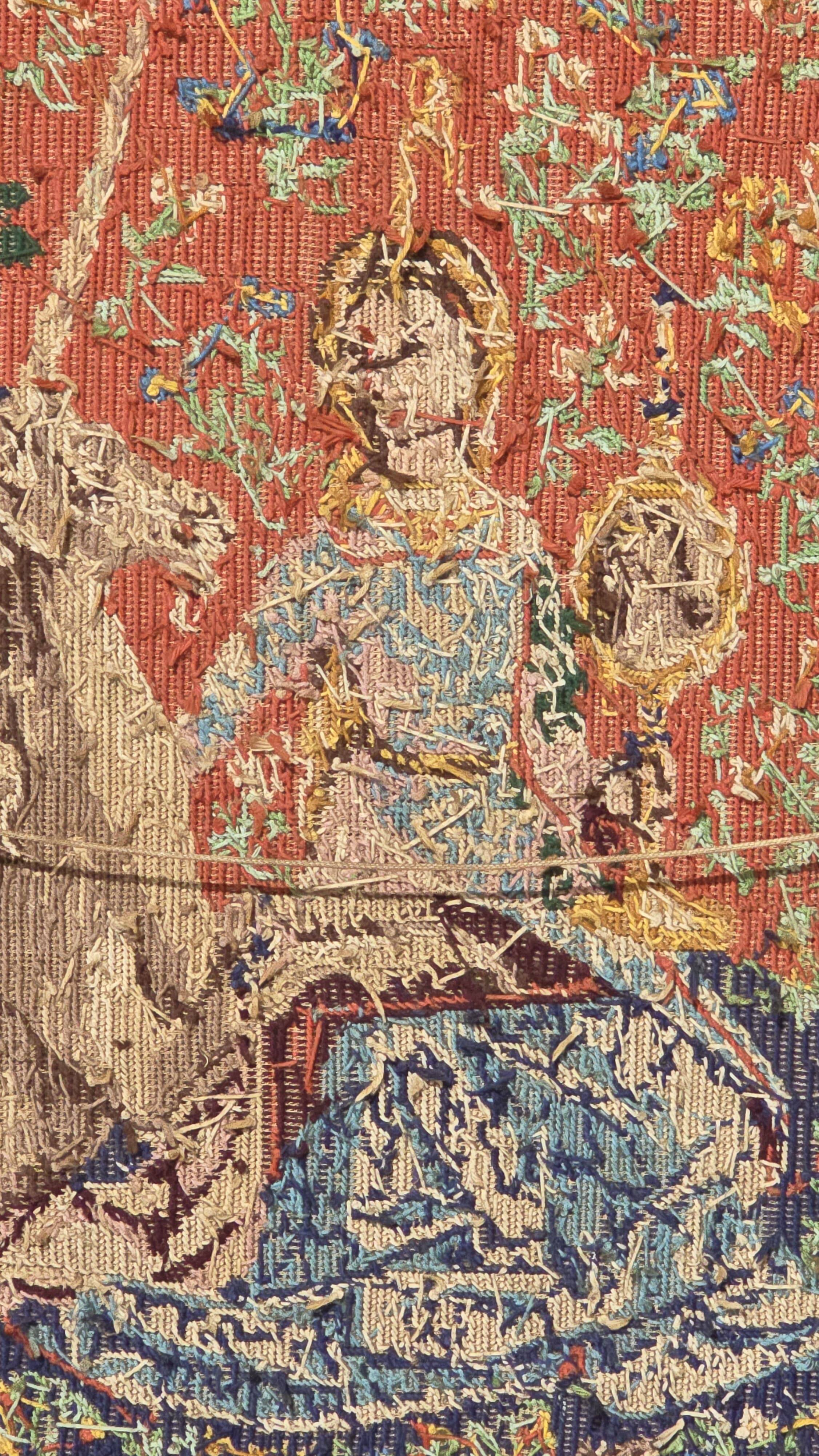 Tapisserie au point de croix vintage « La Dame à la Licorne », reproduction médiévale