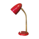 Red vintage bedside lamp in aluminum and brass - 50s
