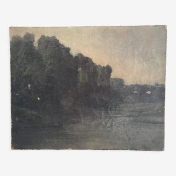 Oil on canvas ancient landscape