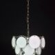 Disc white Murano glass chandelier by Vistosi