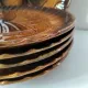 6 antique fish barbotine plates – Saint-Clément