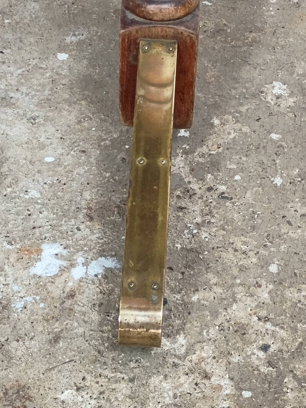 50s bistro table in brass formica