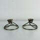 Pair of silver-plated metal candlesticks, vintage