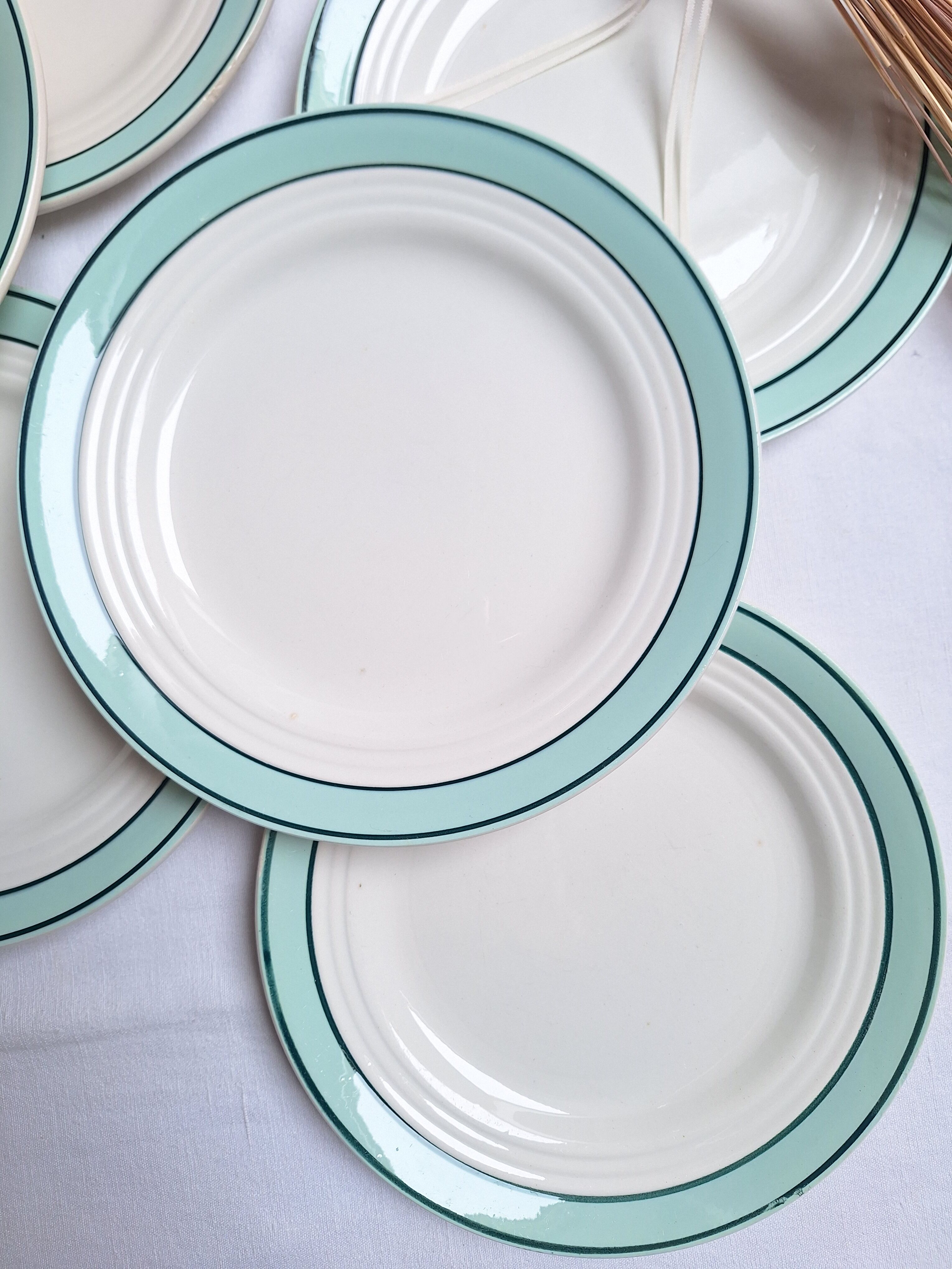 Assiettes plates Céranord - Modèle Amanda vert