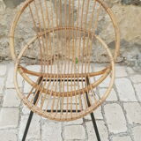 Rattan and metal chair