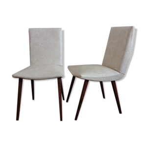 Paire de chaises en skaï années 60