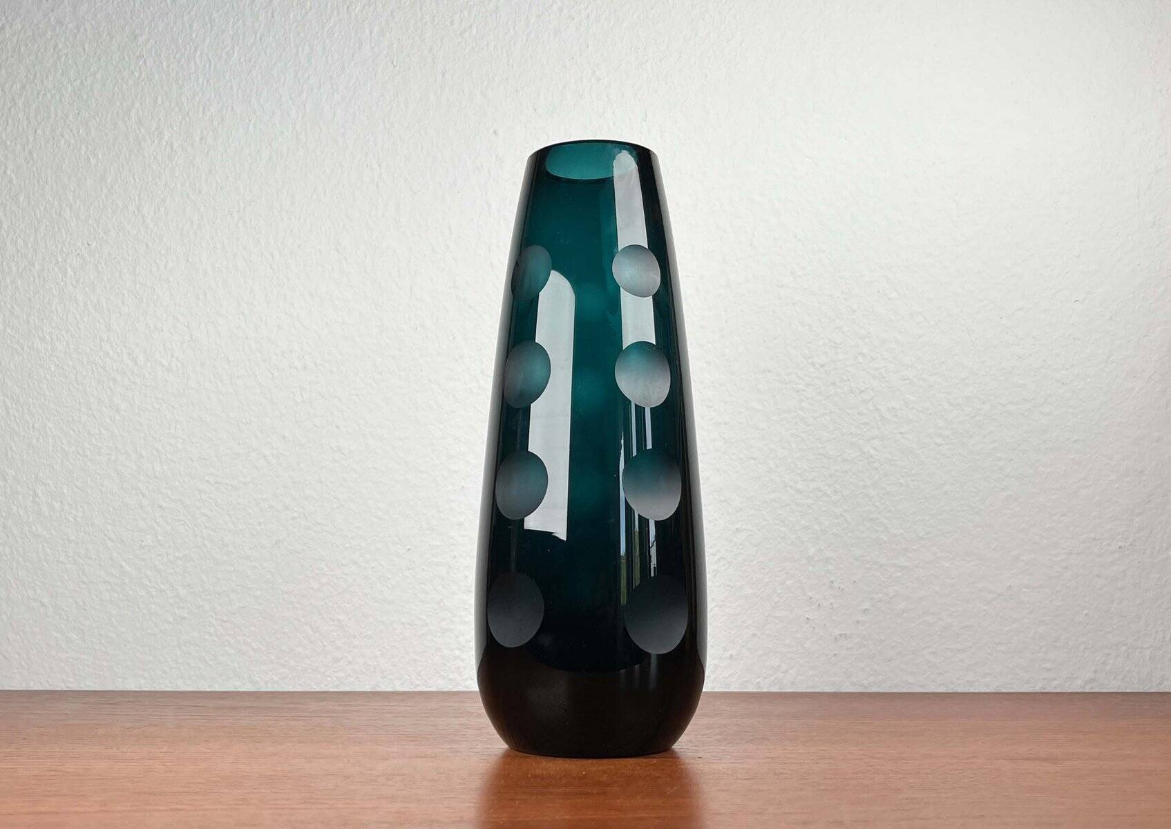 Mid-century German glass vase by Karl Friedrich Glas, 1960s.