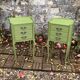 Pair of khaki bedside tables in Louis XV style