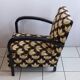 Armchair 1920 art deco - printed velvet - fully restored