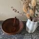 Raw wooden salad bowl