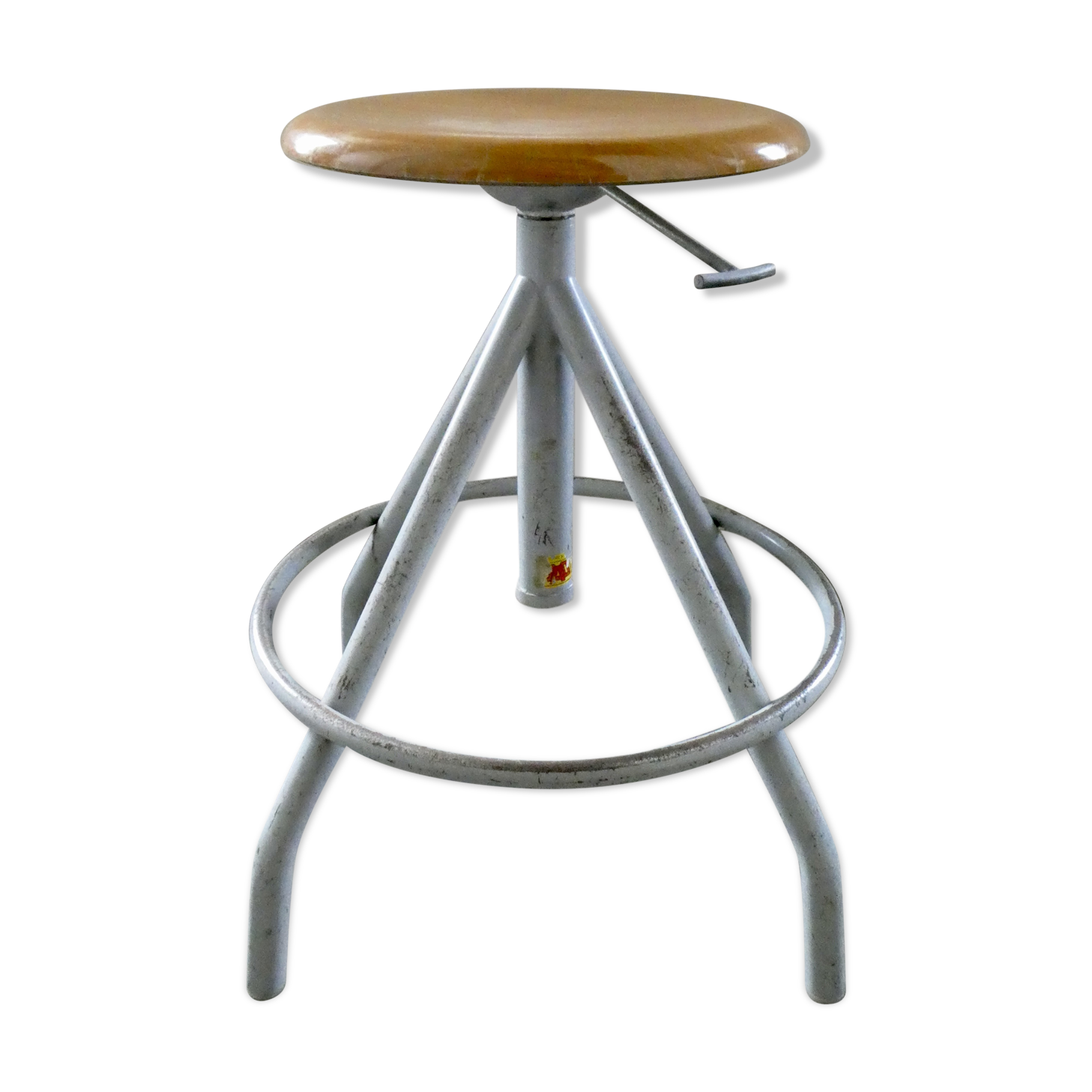 Bao adjustable workshop stool in wood and metal