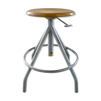 Bao adjustable workshop stool in wood and metal