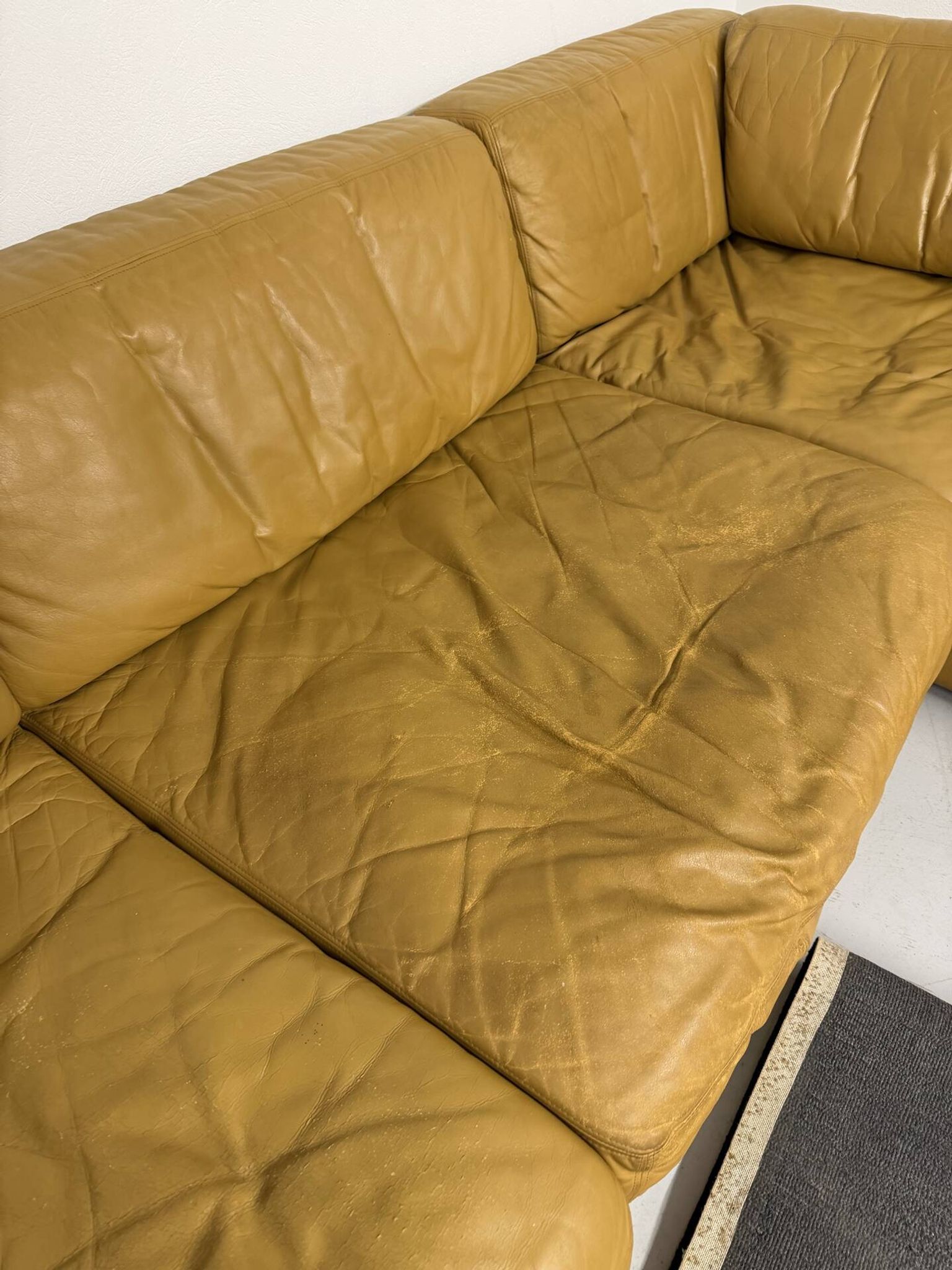 Large modular corner sofa De Sede DS-76, 6 vintage leather modules
