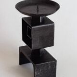 Wrought metal totem candle holder, 1960s