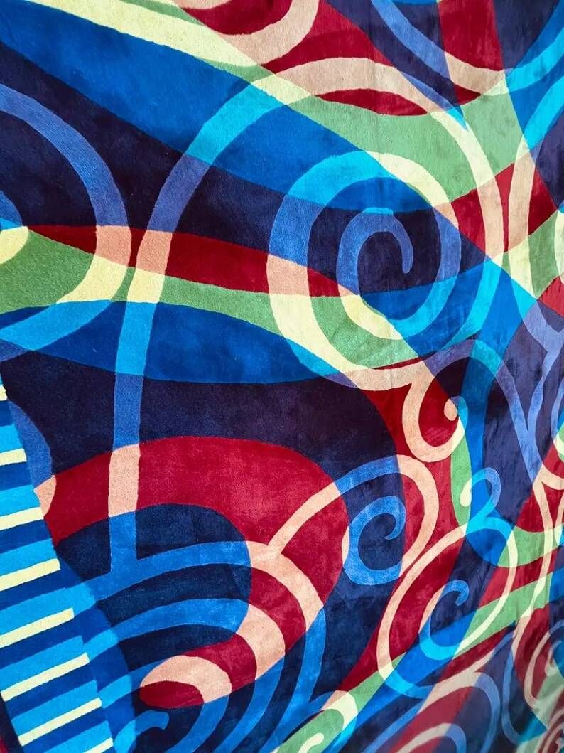 1980s XXL huge Design abstract high quality wool carpet/rug for Hilton hotel