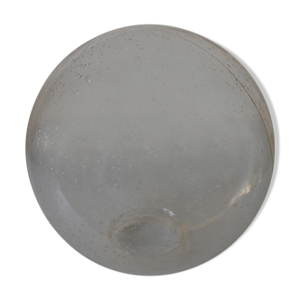 Ancien grand globe boule sphère en verre transparent bulle d'air abat-jour