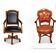Lot 2 vintage design office chairs – black leather + brown capito leather