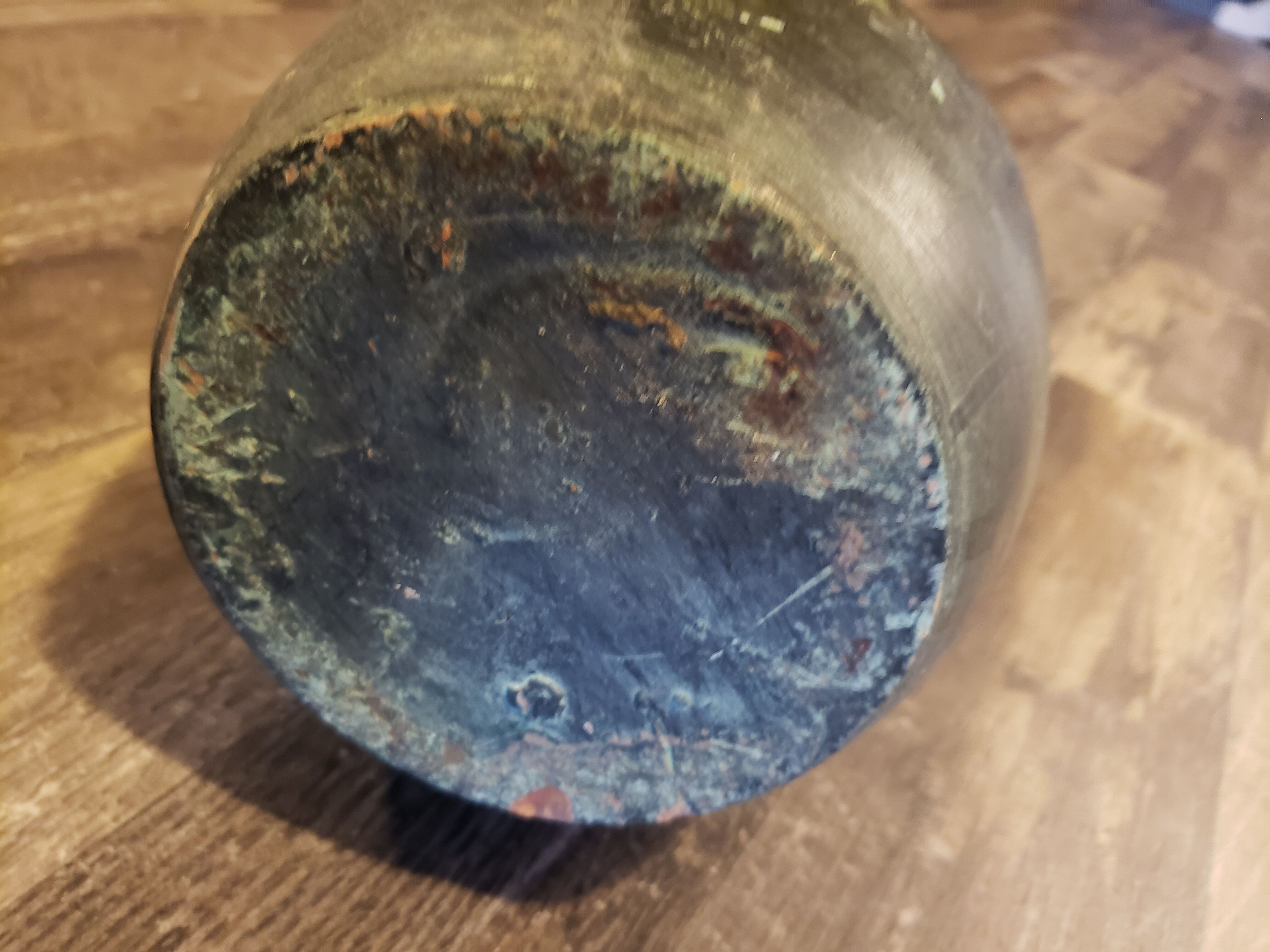 Green terracotta jar with 2 handles