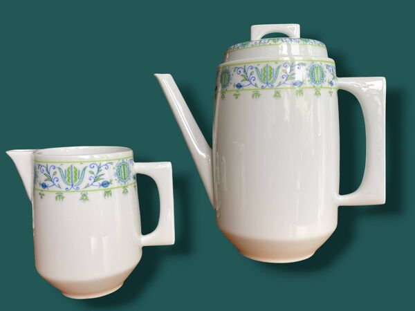 Service à café Vintage porcelaine Limoges Bernardaud Eridan Design 1970