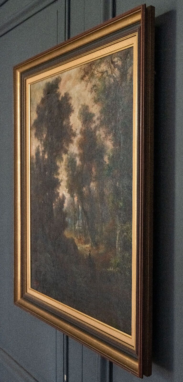 Oil on canvas setting sun the Alsace trough by Meyer