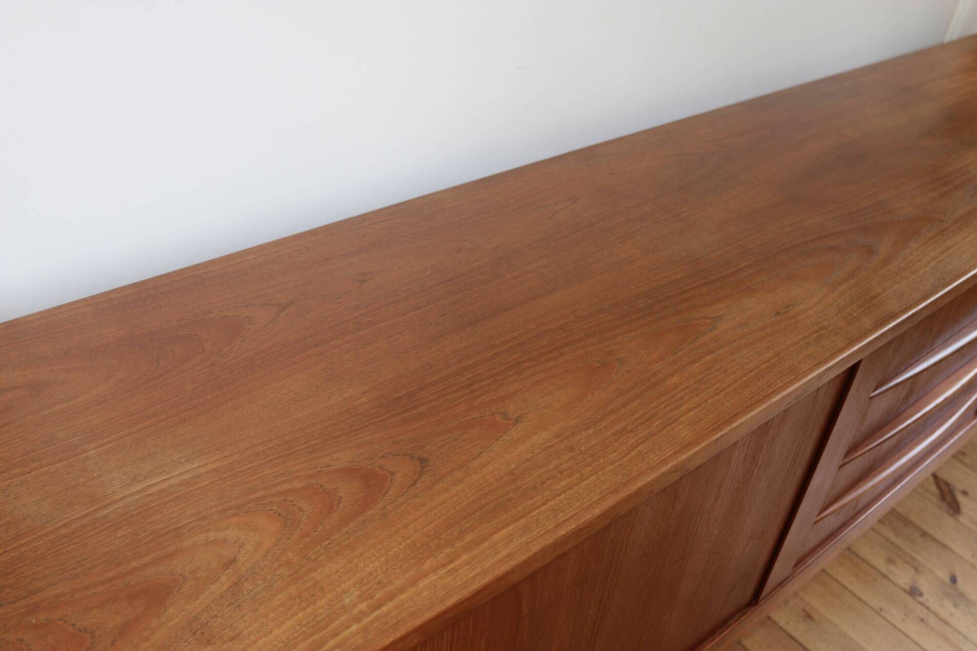 Large vintage Danish teak sideboard from the 1960s.