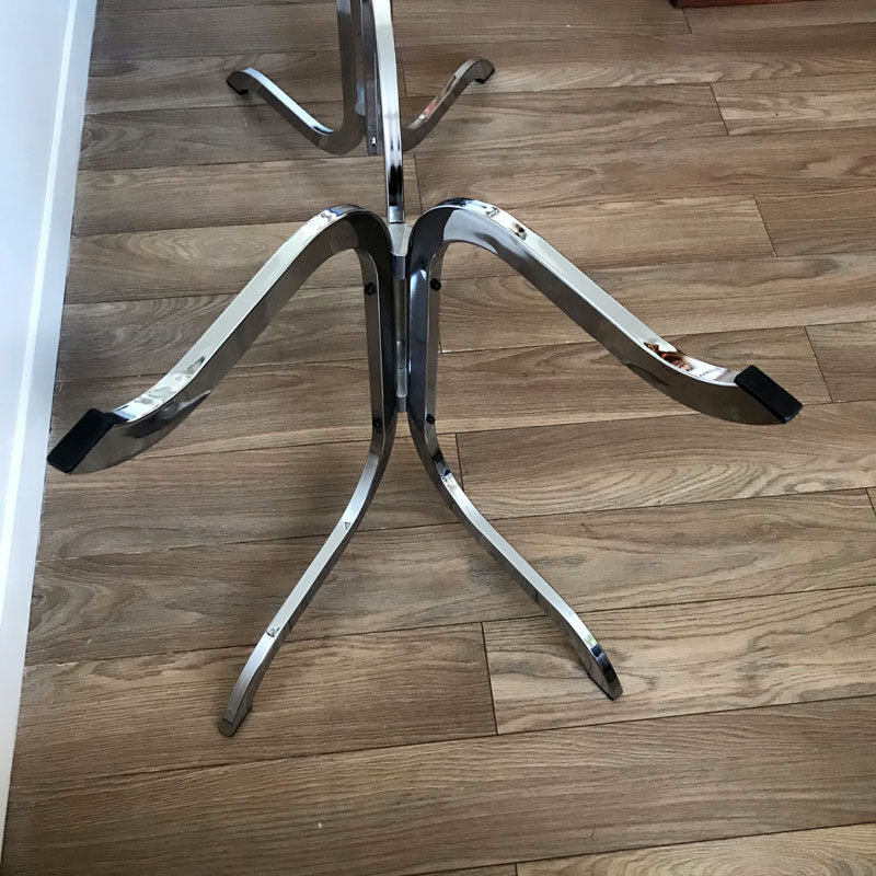 Table chrome et verre 70s