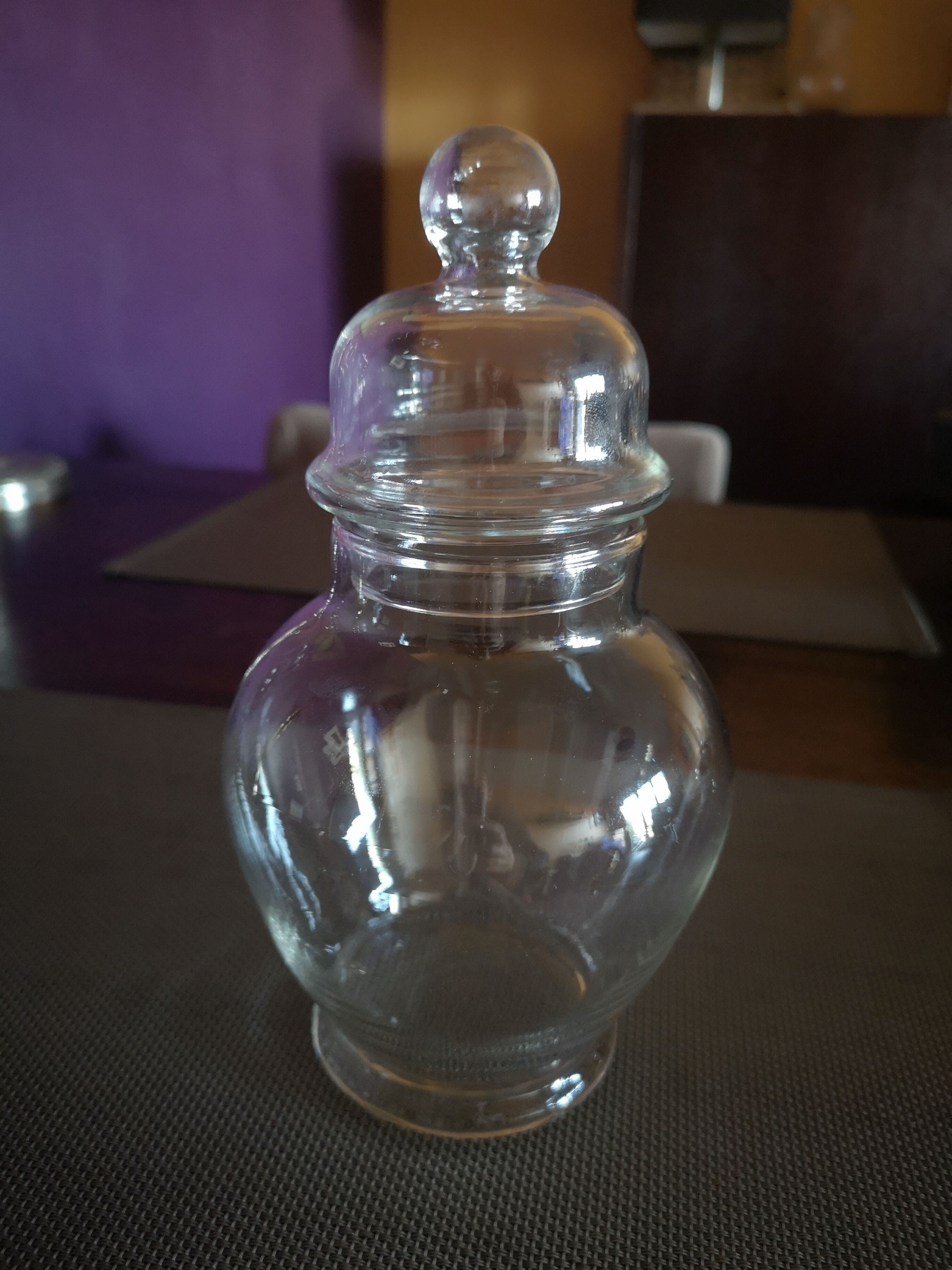 Old glass bottle of apothecary or confectioner