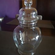 Old glass bottle of apothecary or confectioner