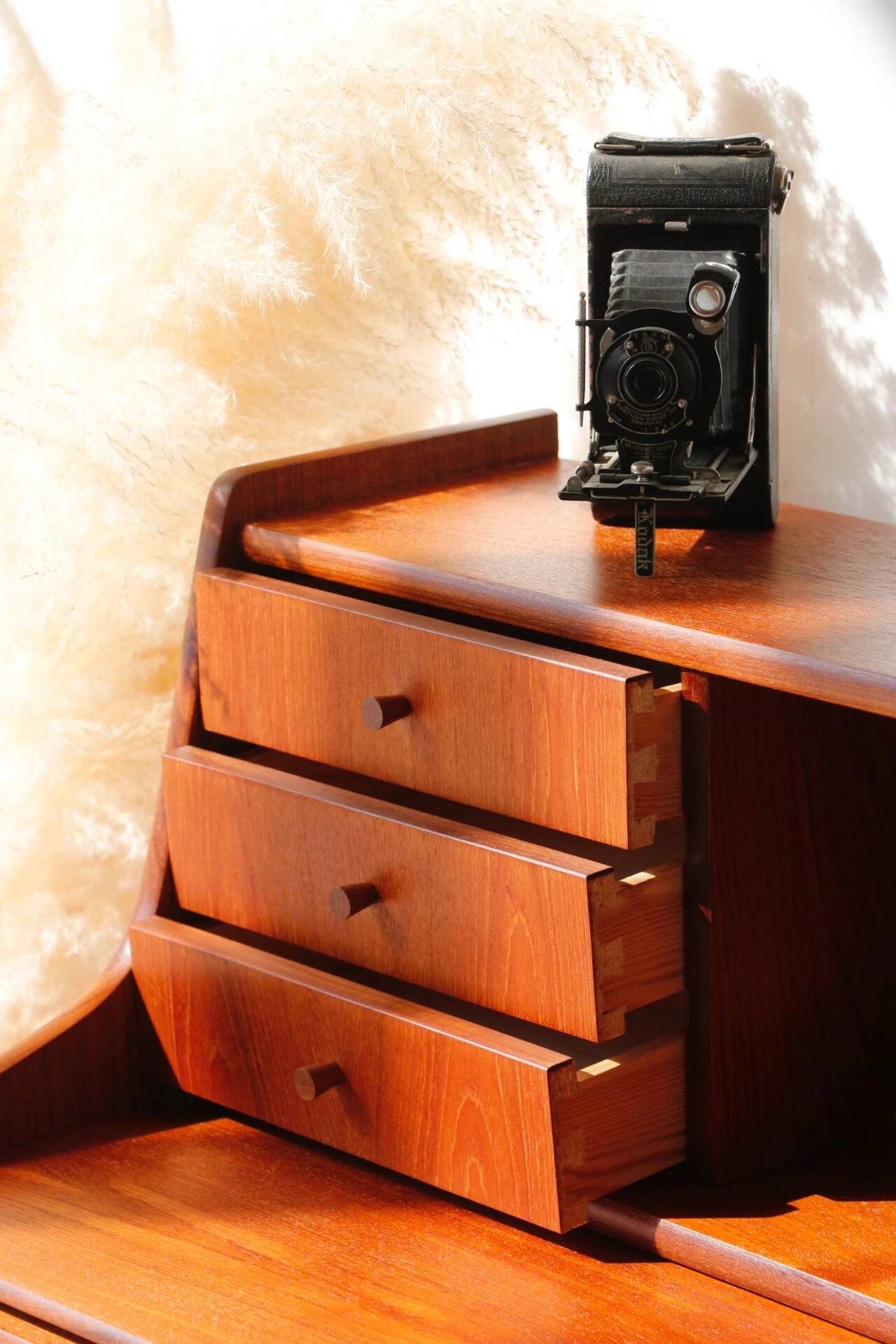 Danish vintage teak secretary | Restored Scandinavian desk