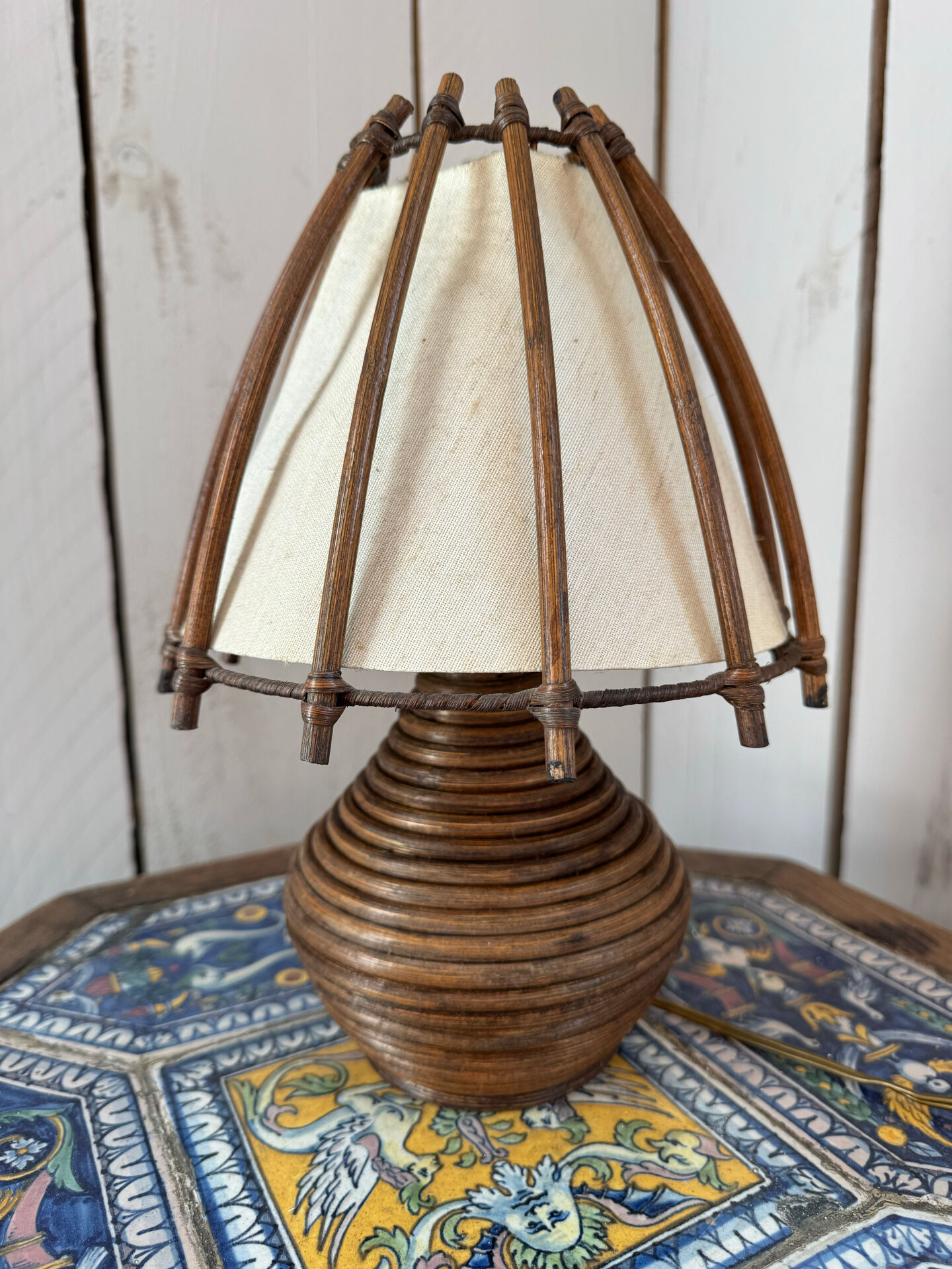 Lampe en rotin Louis Sognot