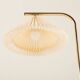 Danish brass floor lamp with Le Klint shade, 1970s