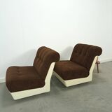 Fauteuil de l'ère spatiale marron avec plastique
