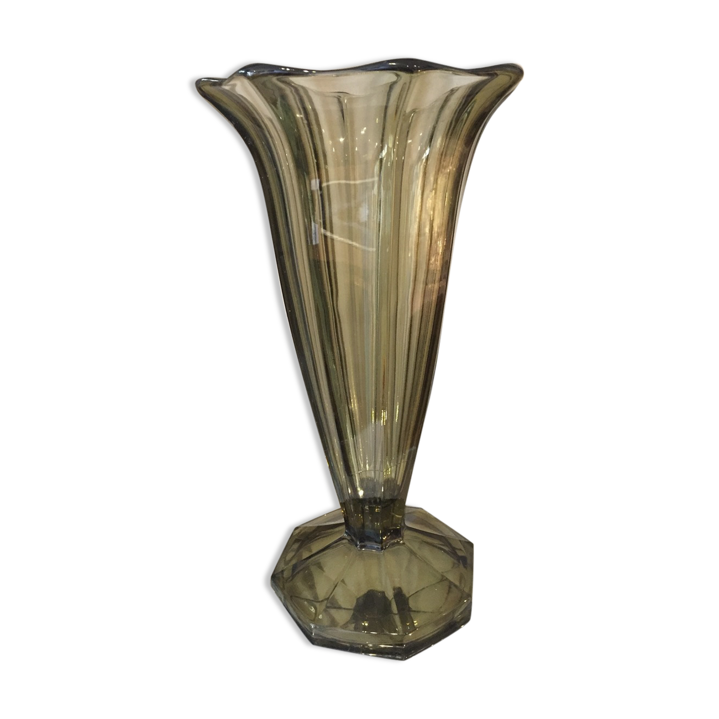 Czechoslovak smoked glass vase from the 1970s