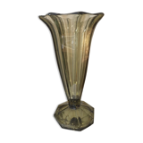 Czechoslovak smoked glass vase from the 1970s