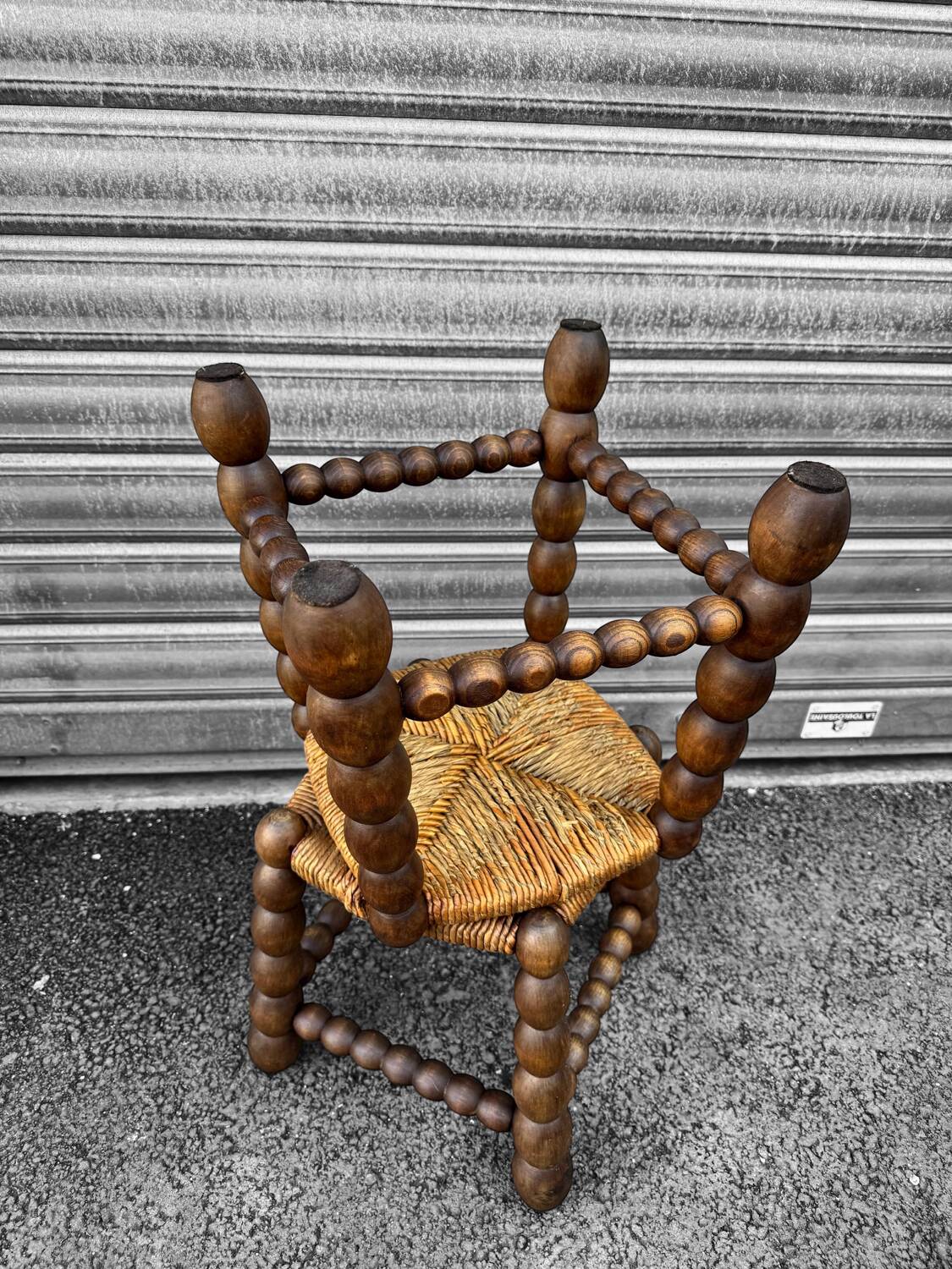 Pair of French rustic low stools, 1960s