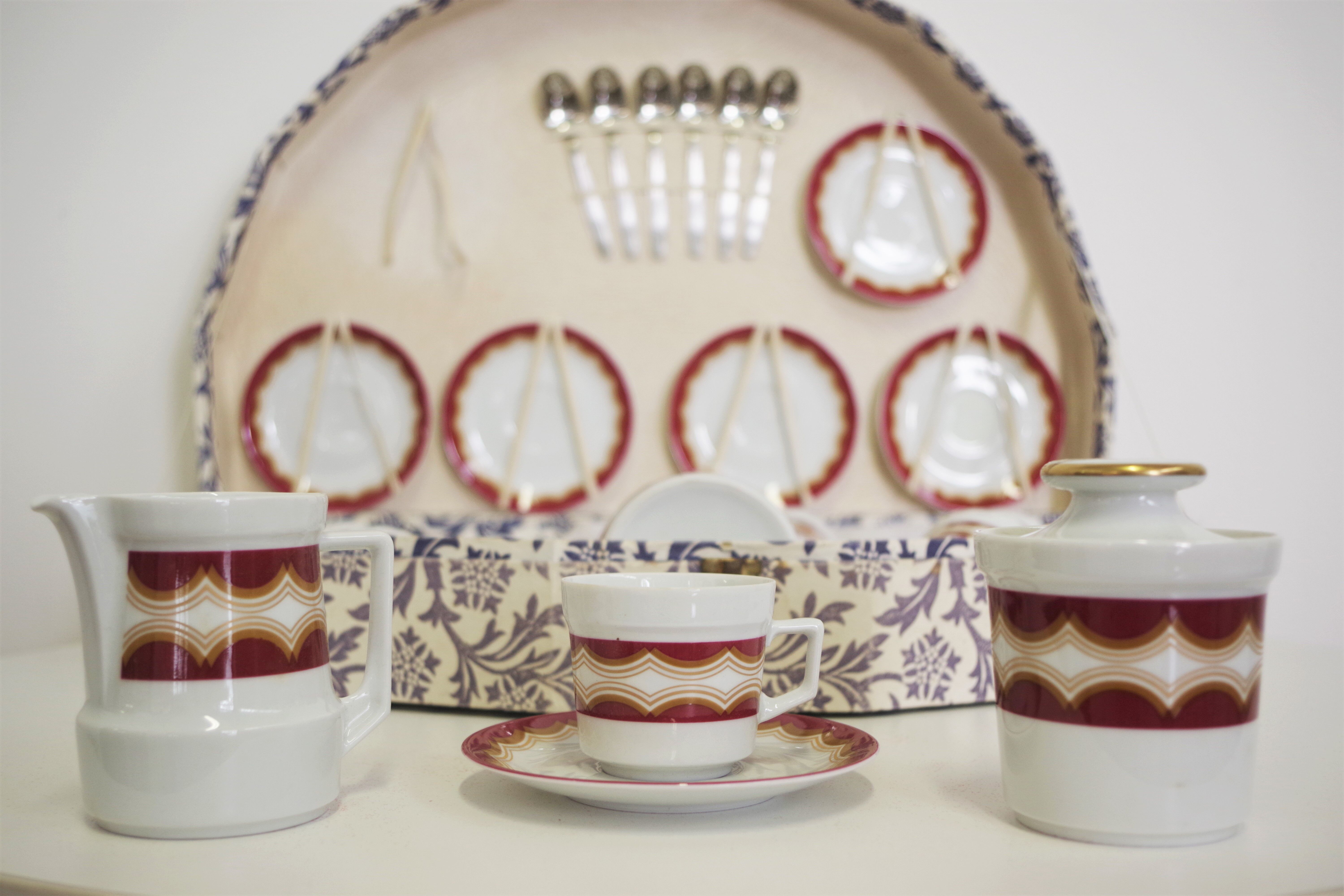 Vintage schirnding coffee service in porcelain, germany, 1970s, set of 21