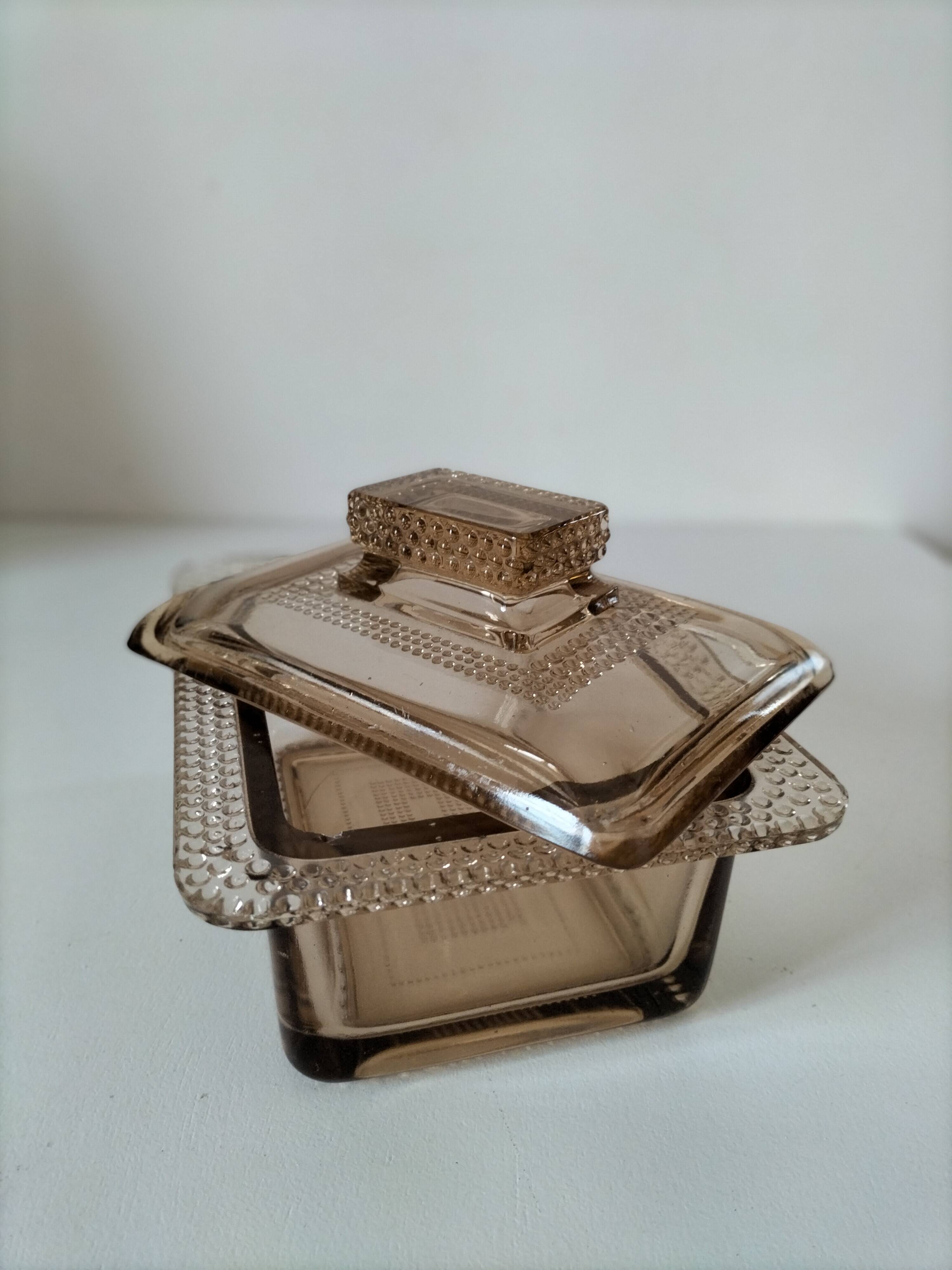 Vintage pressed glass box