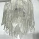Mazzega Ice glass, pair of vintage murano chandeliers from 70s
