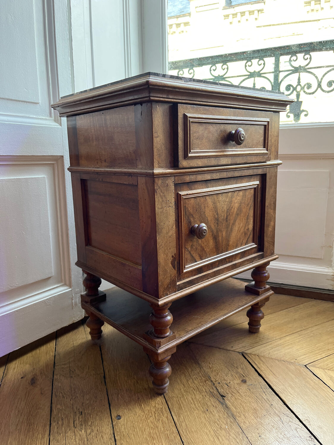 Bedside table and marble top