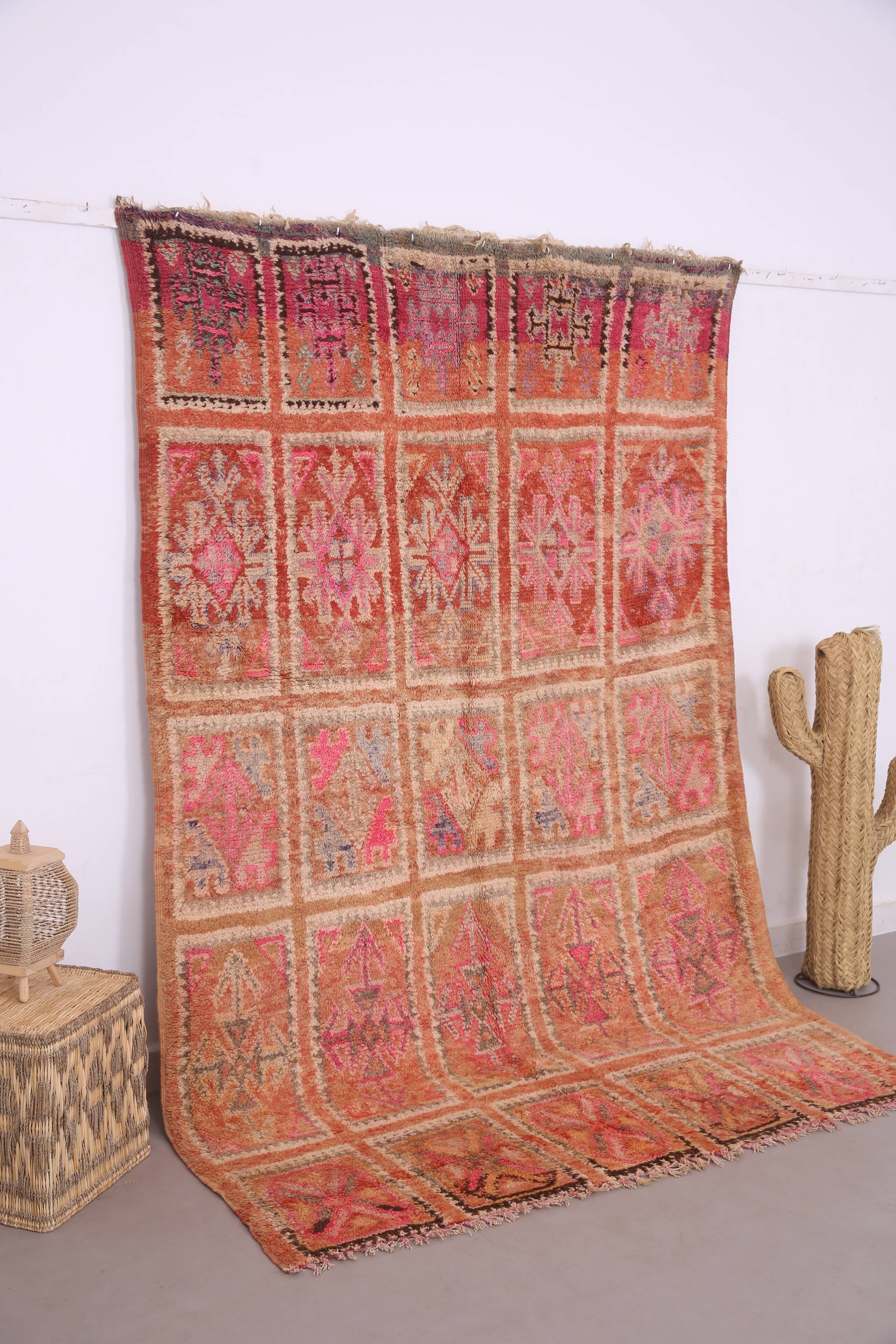 Pink Vintage Moroccan Boujaad Rug 171 x 273 cm - Berber Wool Rug Handmade