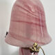 Vintage pink glass table lamp – Mushroom shade and base in