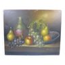 Oil on canvas Still life fruit cup - signature to identify