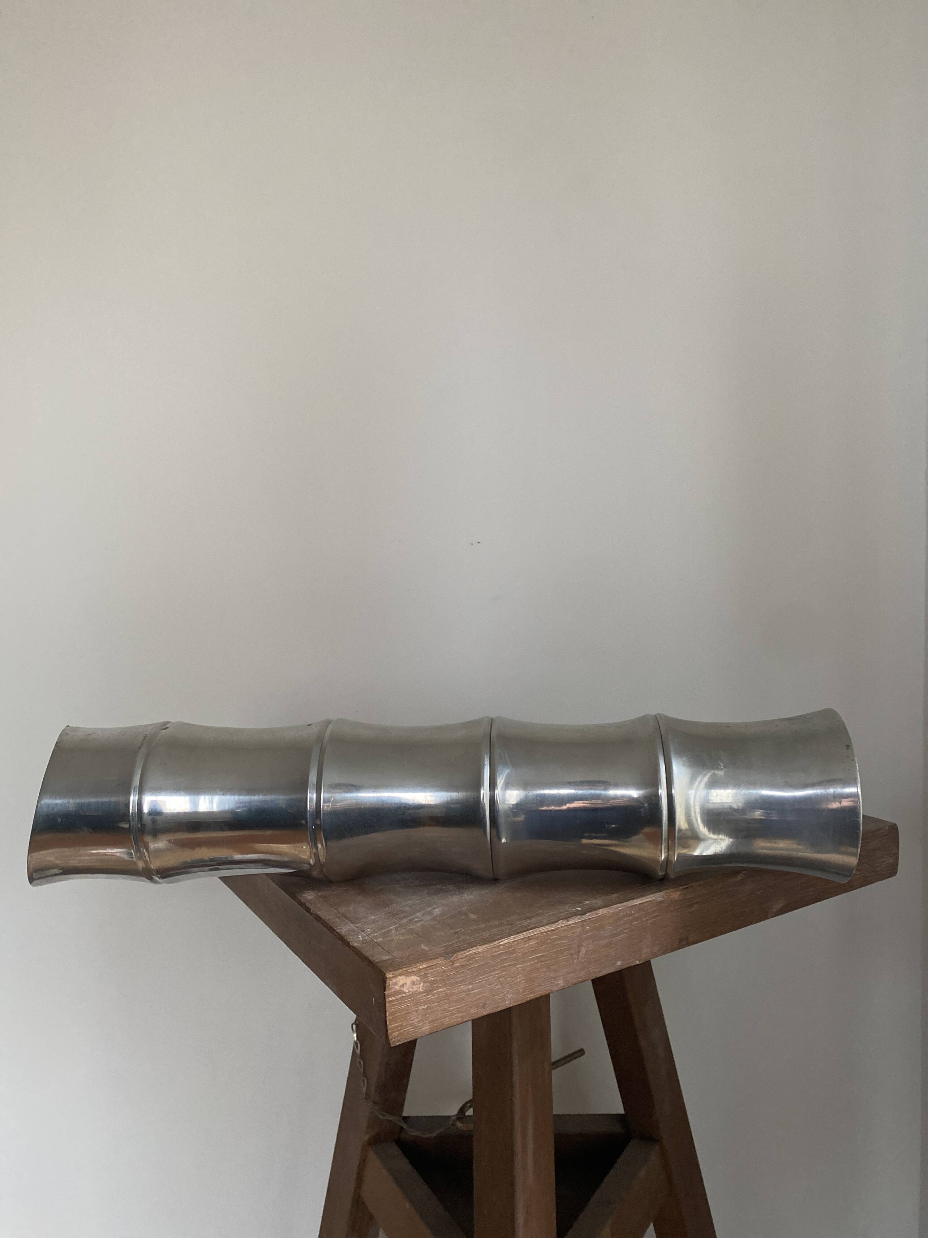 aluminium cast vase Bamboo 1980