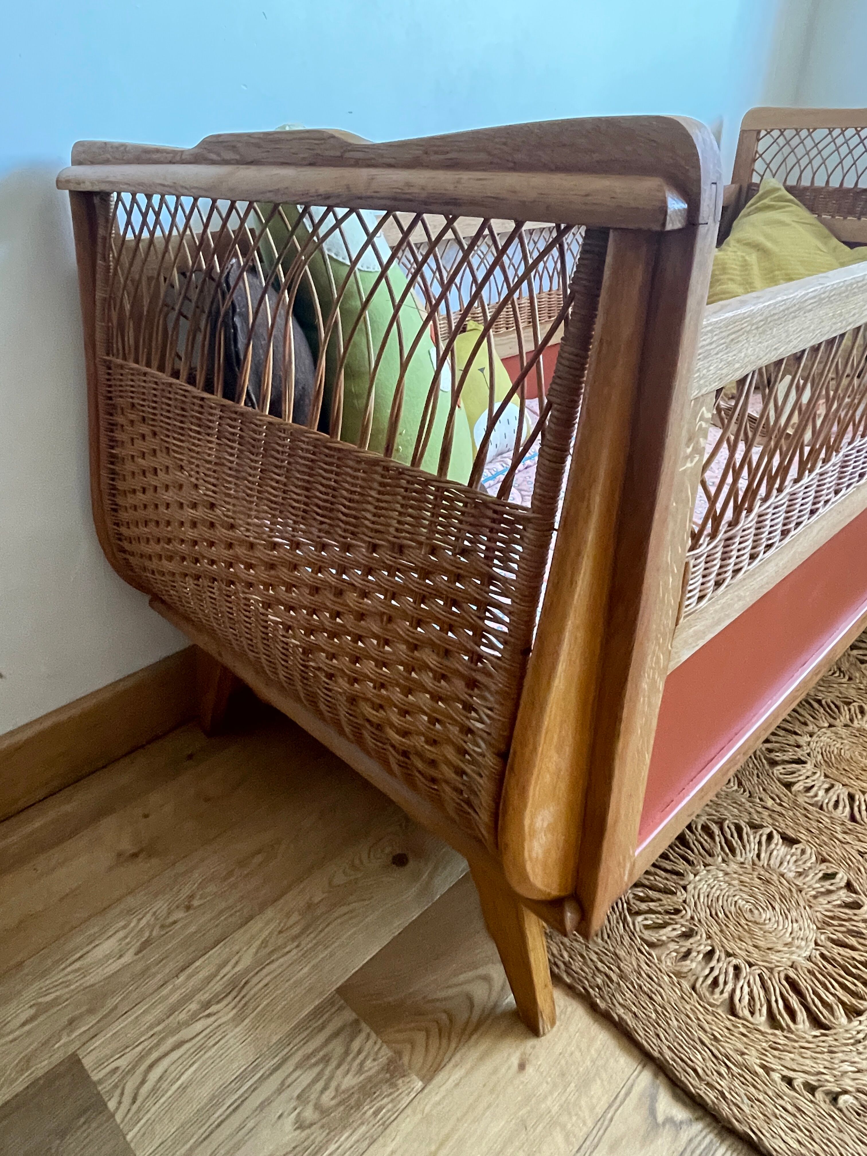 Vintage rattan bed for baby/child