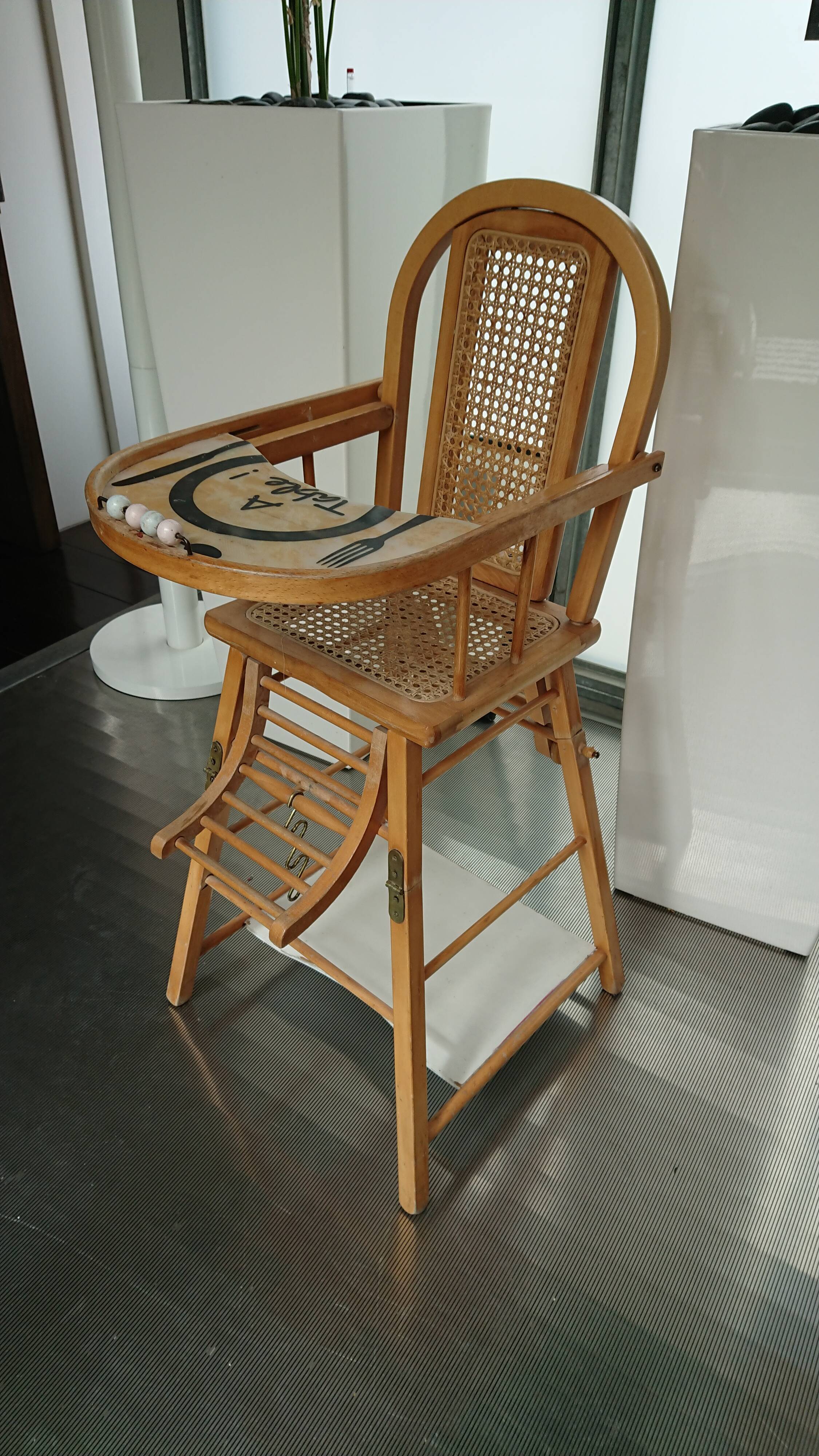 Chaise haute enfant baumann bébé art deco 1950