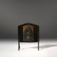 19th Century black Art Nouveau Fire Screen, Belgium
