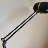 Lampadaire en aluminium noir et doré années 80