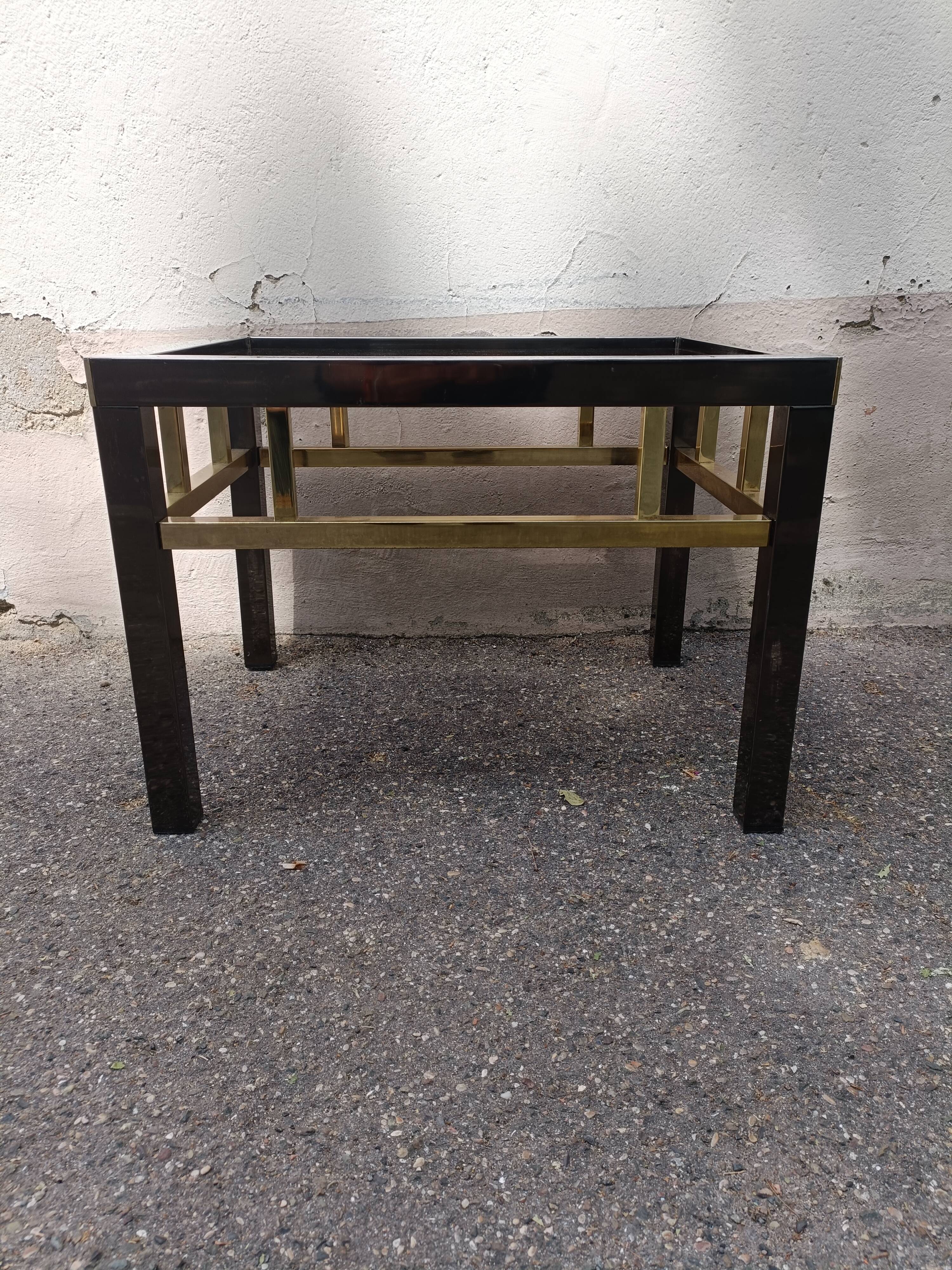 Table basse 80' chrome laiton vintage