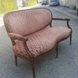 Louis XVI style sofa in natural wood